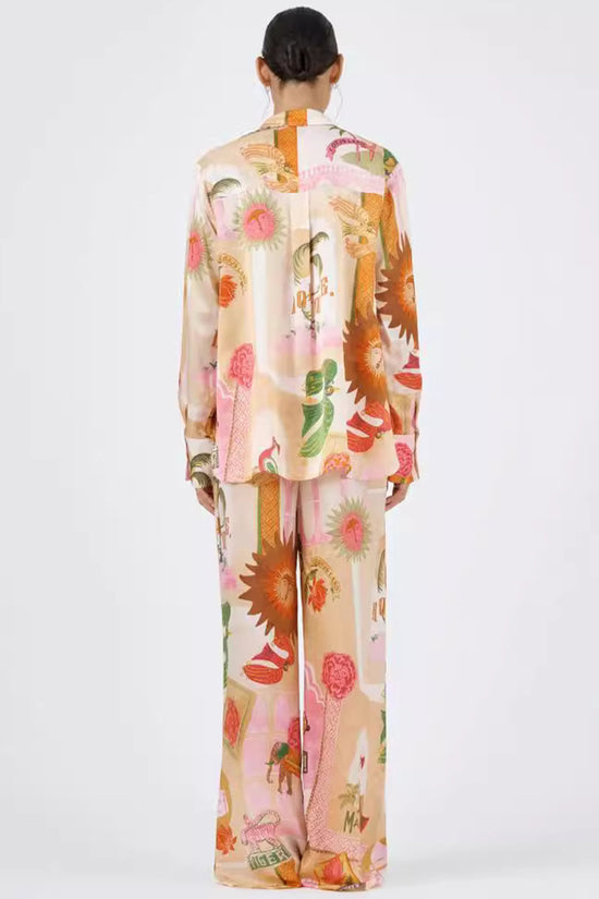 Abstract Print Relaxed Pants Set