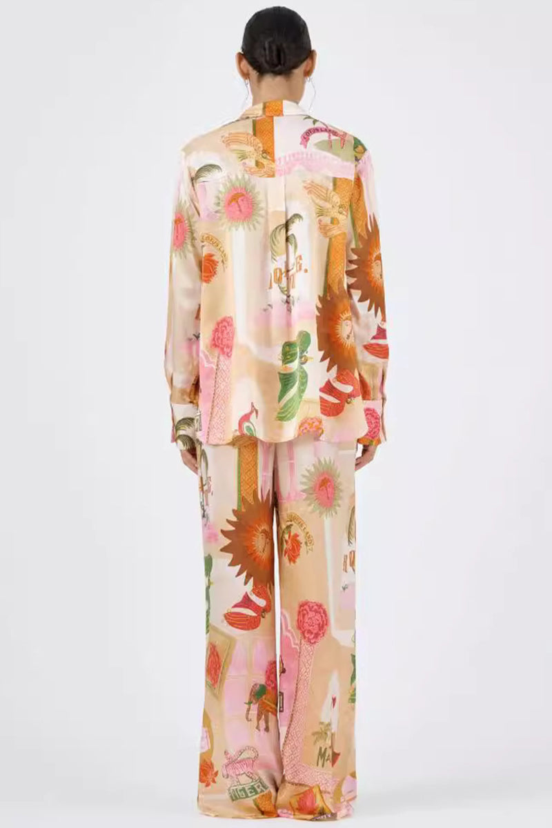 Abstract Print Relaxed Pants Set