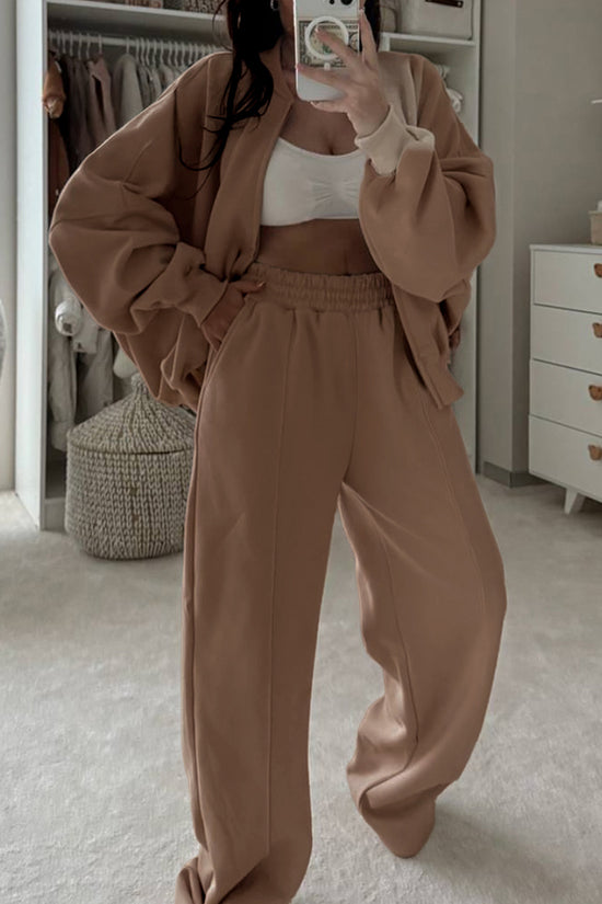 Casual Relaxed Fit Pants Set
