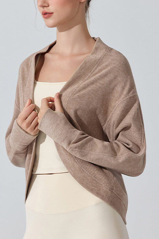 Relaxed Long Sleeve Open Front Cardigan