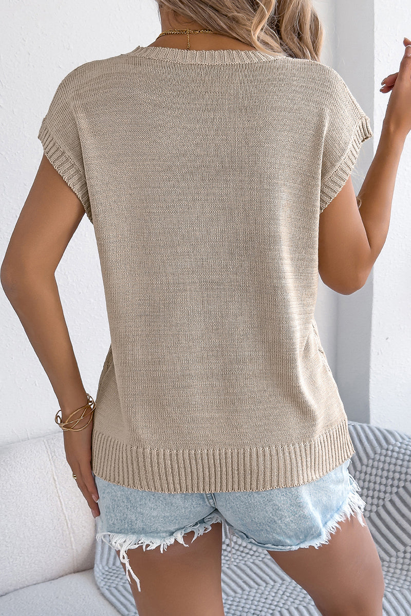 Cable Knit Sleeveless Sweater