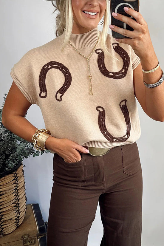Horseshoe Pattern Sweater Vest