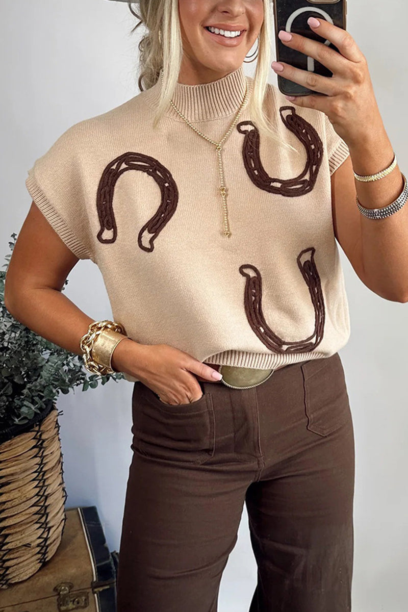 Horseshoe Pattern Sweater Vest