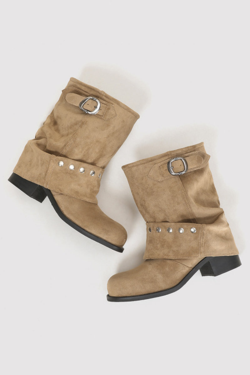 Chic Buckle Ankle Boots