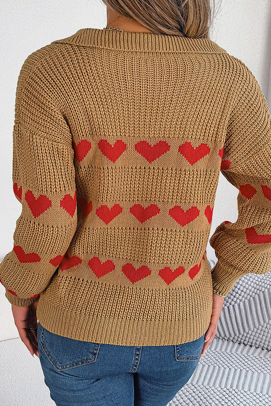 Heart Motif Knit Sweater