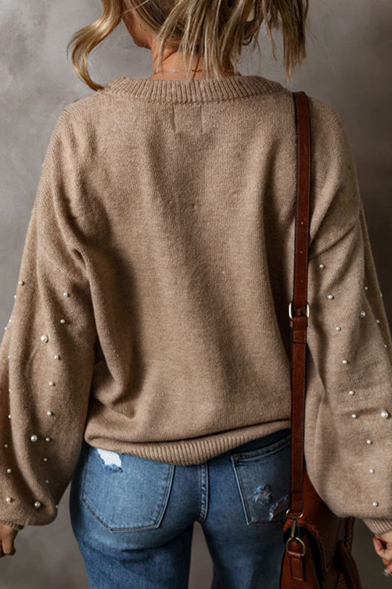 Elegant Pearl Embellished Sweater