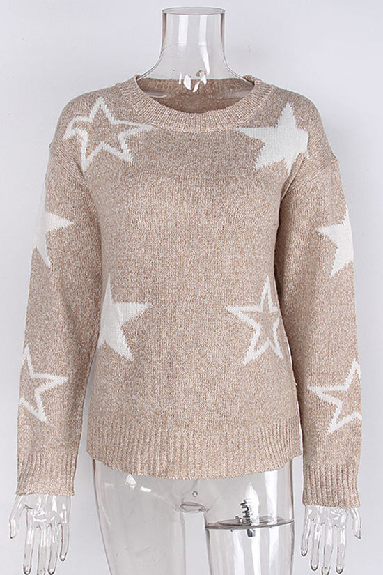 Star Patterned Casual Sweater