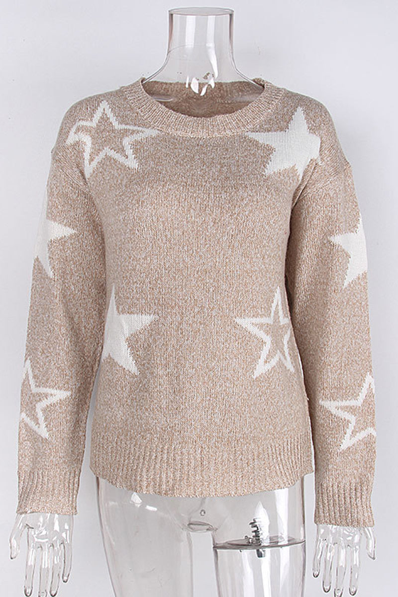 Star Patterned Casual Sweater