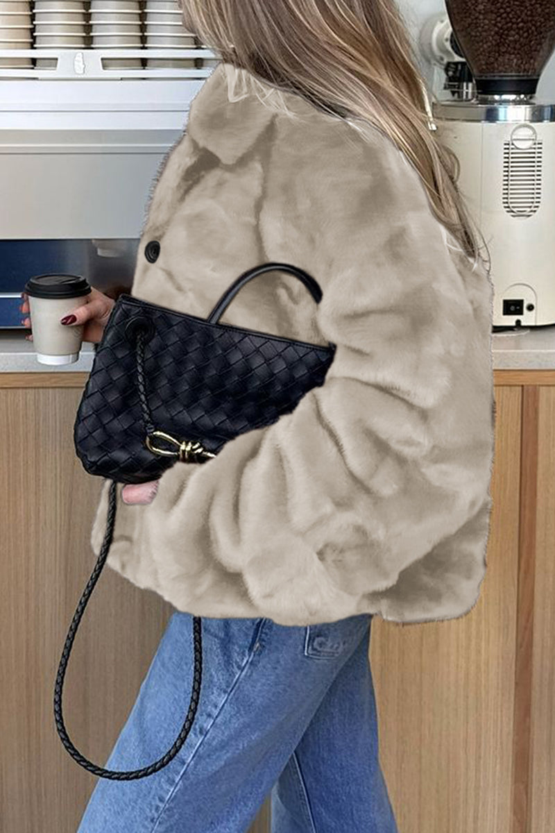 Cozy Chic Faux Fur Open Front Coat