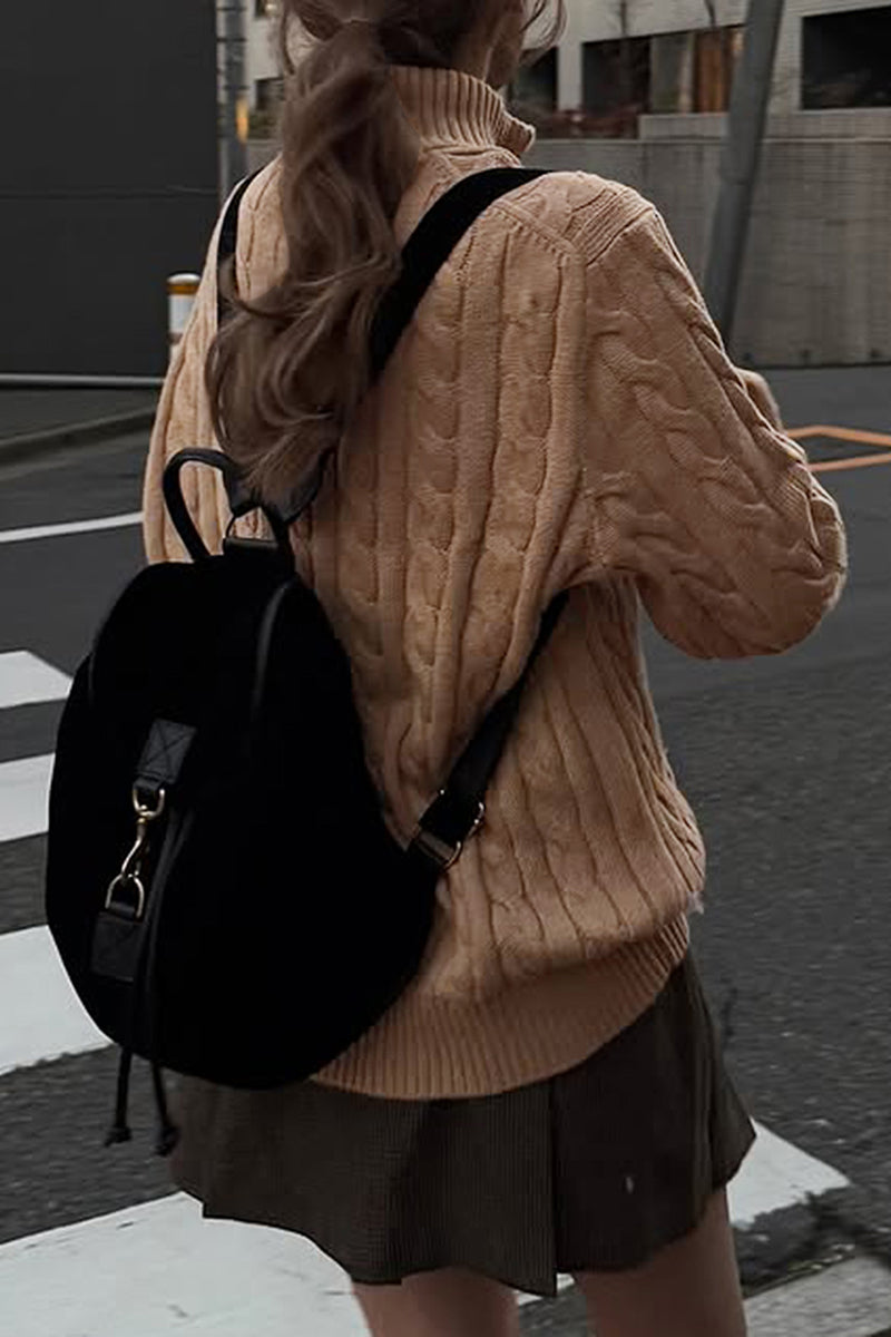 Cable Knit Quarter-Zip Sweater