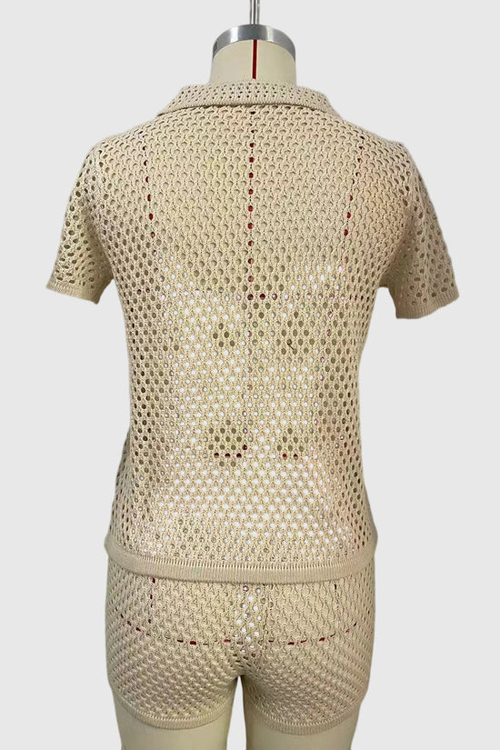 Mesh Knit Short Sleeve Set