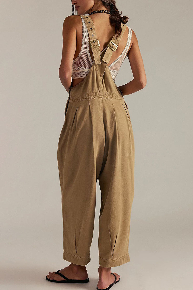Casual Buttoned Overall Jumpsuit