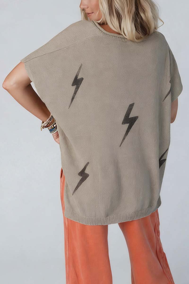 Lightning Bolt Short Sleeve Sweater