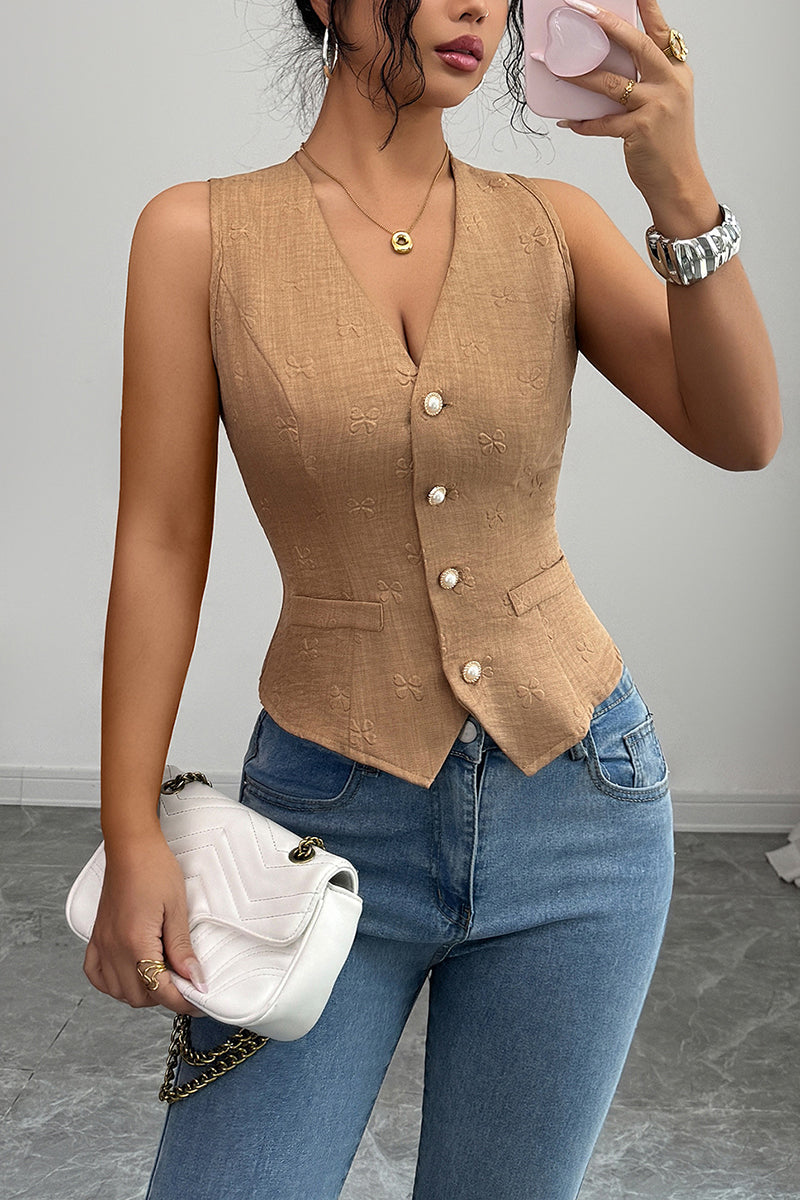 Elegant Button-Up Sleeveless Vest