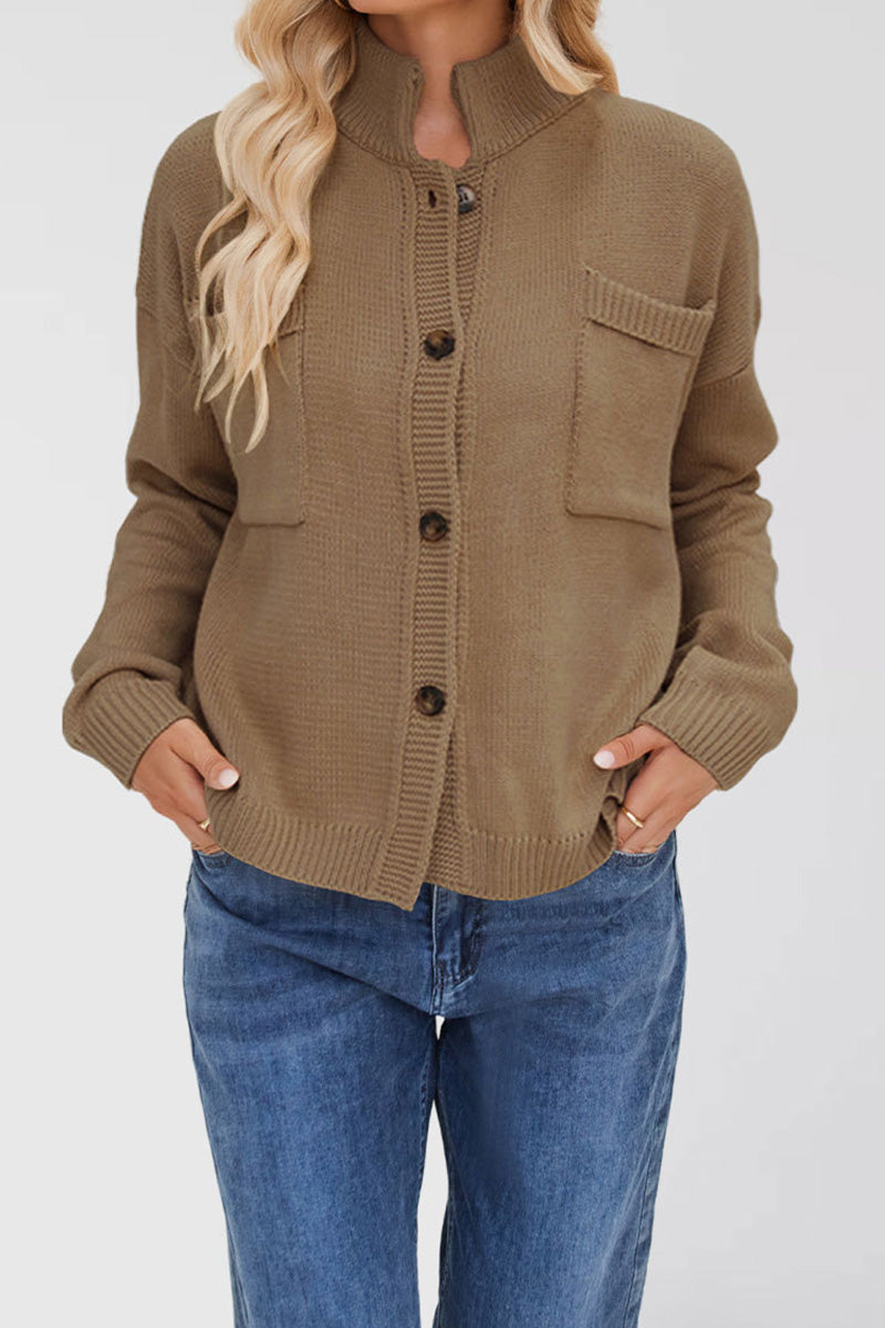Button-Up Pocket Cardigan