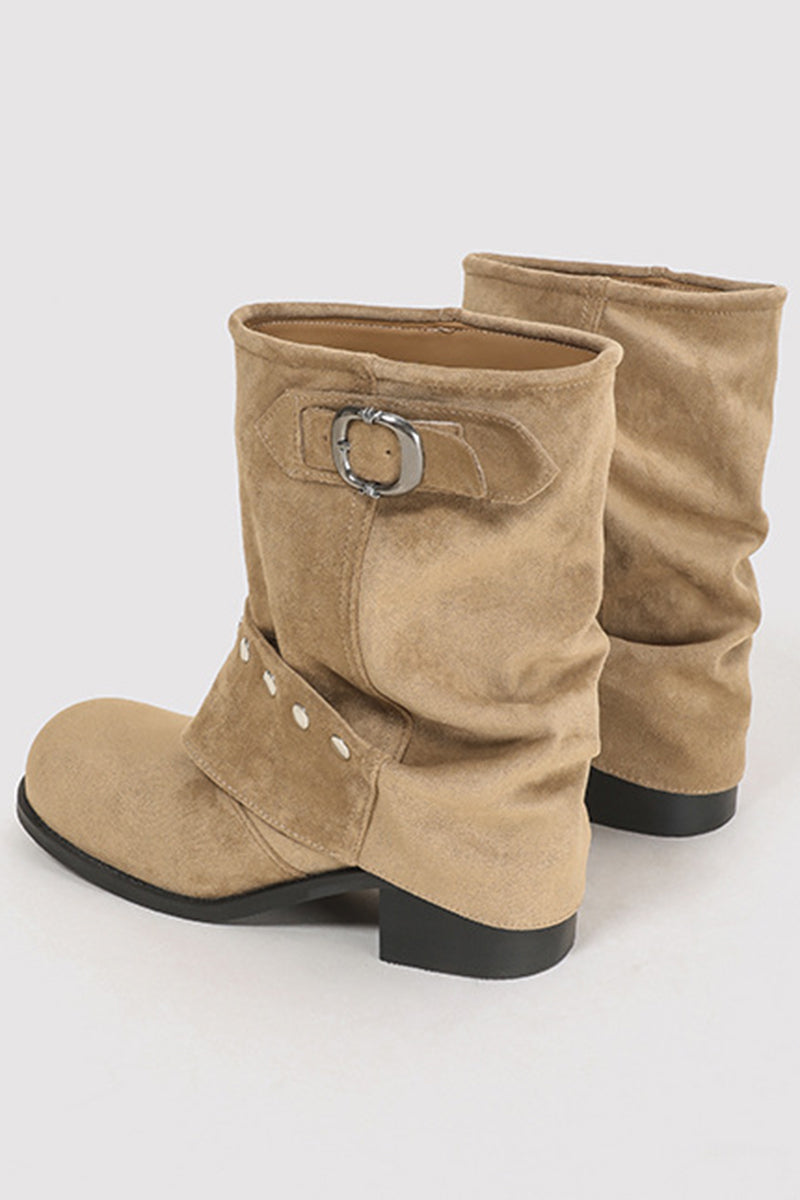 Chic Buckle Ankle Boots