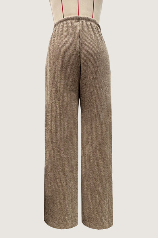 Comfy Ribbed Drawstring Casual Pants