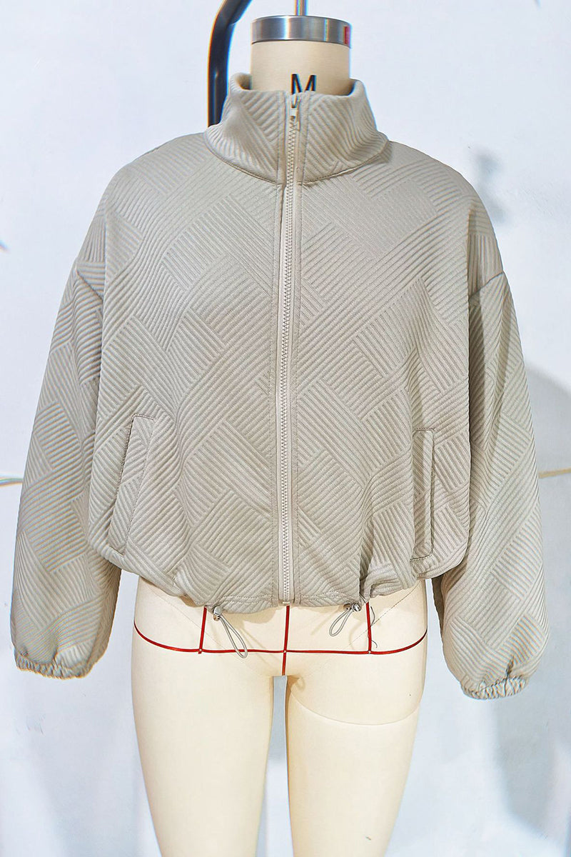 Chic Textured Zip-Up Jacket