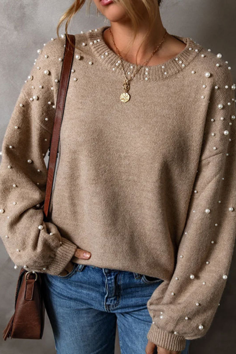 Elegant Pearl Embellished Sweater