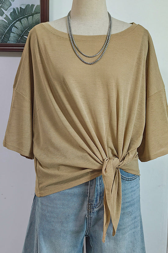 Off-Shoulder Tie Front Beach Cover-Up