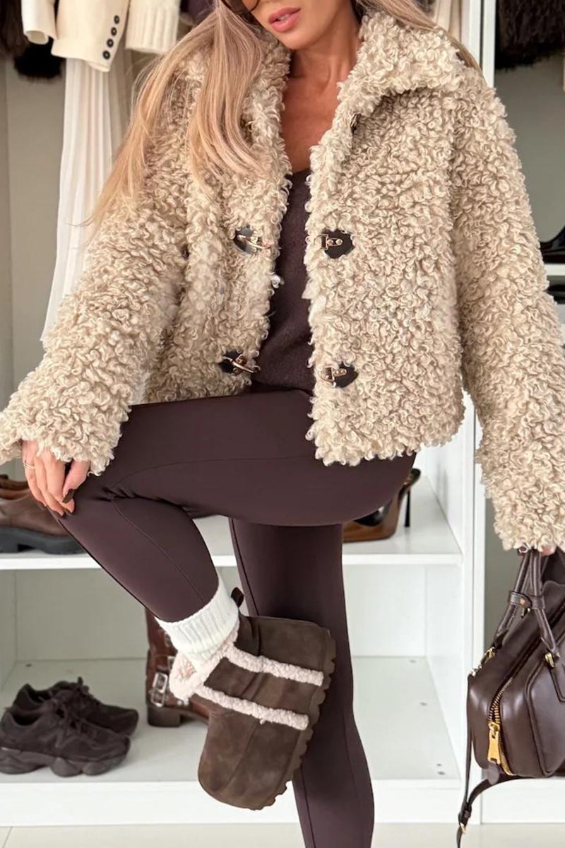 Cozy Textured Button-Up Coat