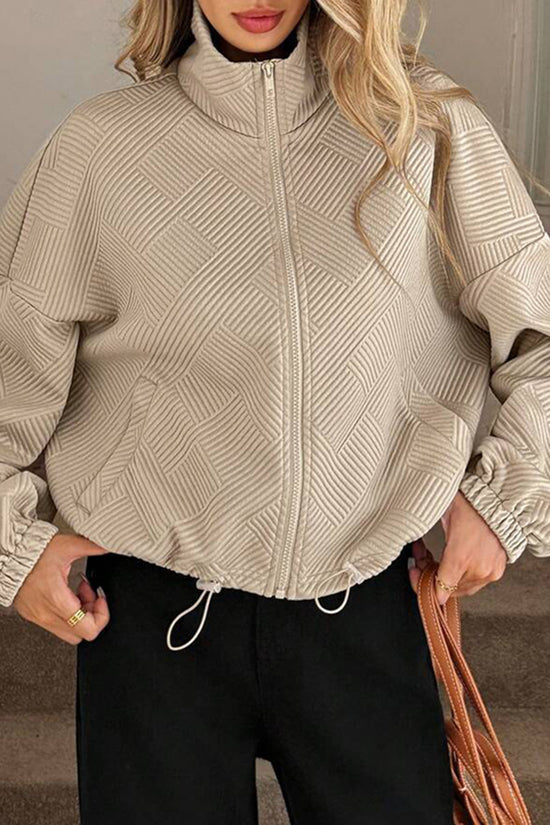 Chic Textured Zip-Up Jacket
