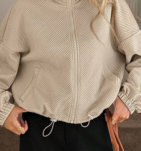 Chic Textured Zip-Up Jacket