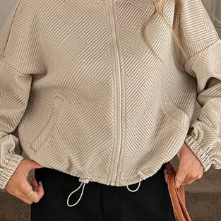Chic Textured Zip-Up Jacket