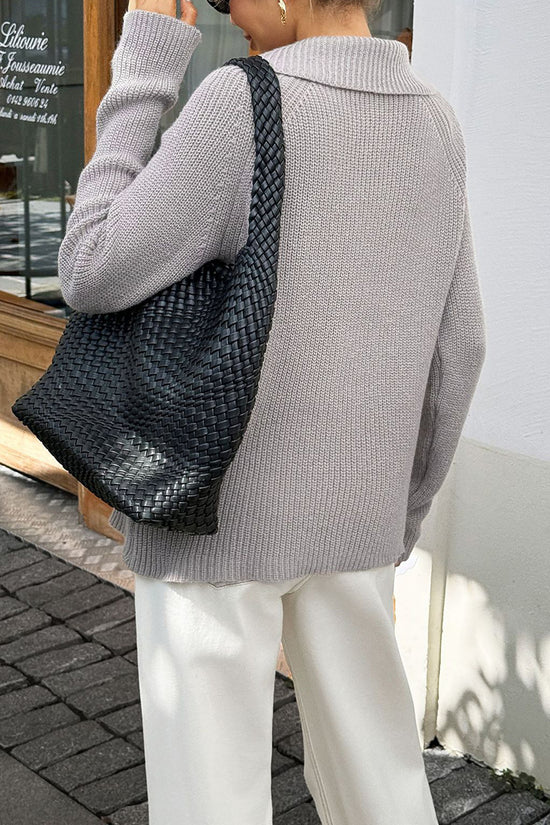 Chic High Collar Button-Up Cardigan