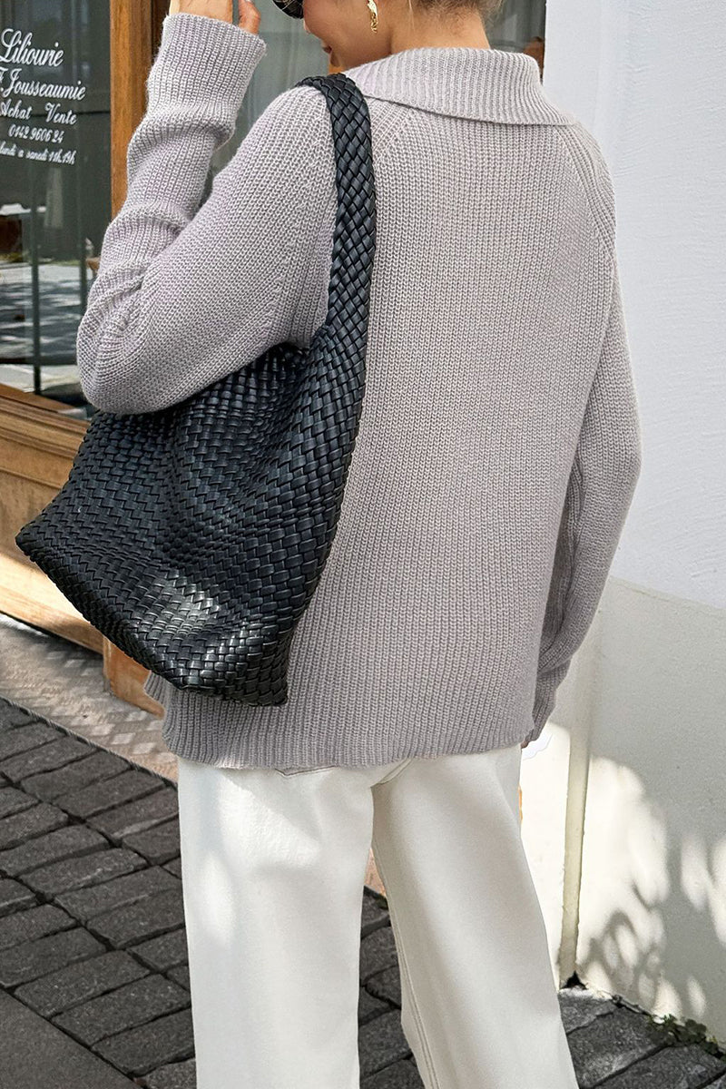 Chic High Collar Button-Up Cardigan