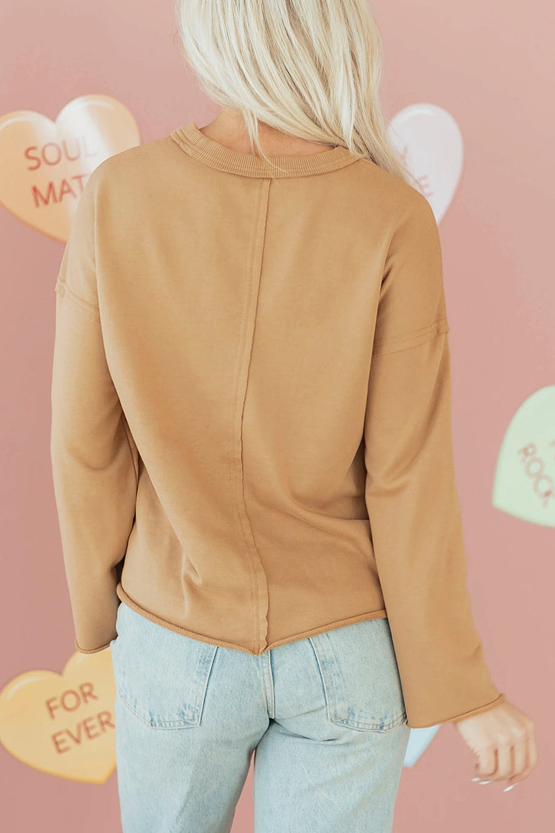 Heart Detail Patchwork Sweatshirt