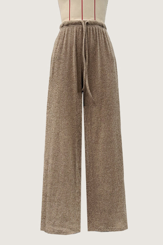 Comfy Ribbed Drawstring Casual Pants