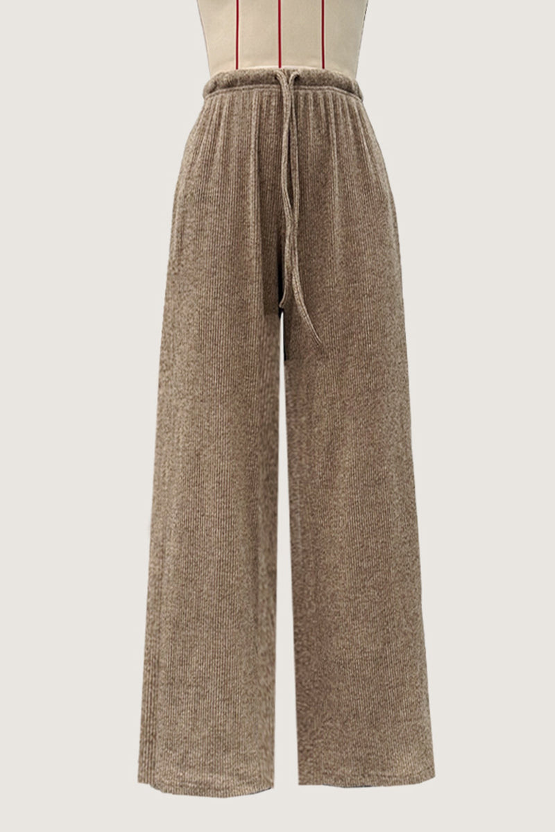 Comfy Ribbed Drawstring Casual Pants