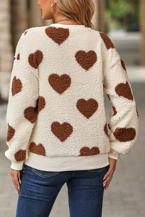 Heart Pattern Cozy Sweatshirt