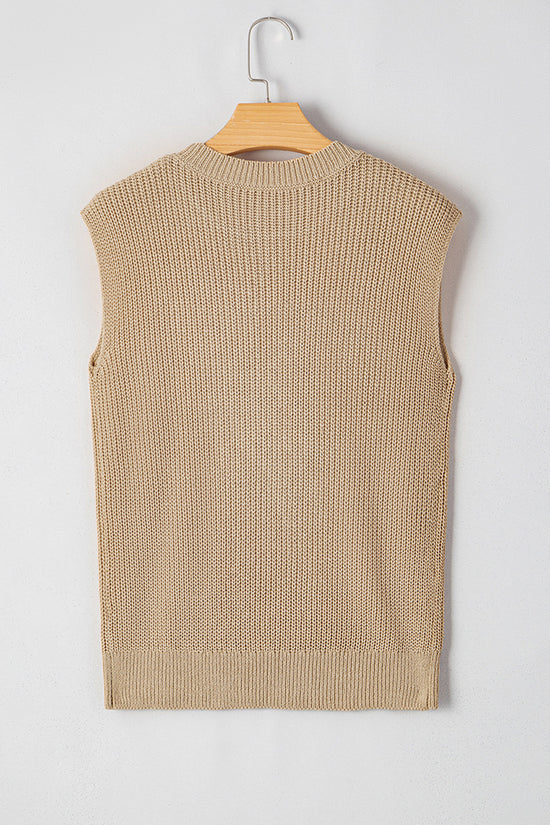 Graphic Sleeveless Knitted Sweater Vest