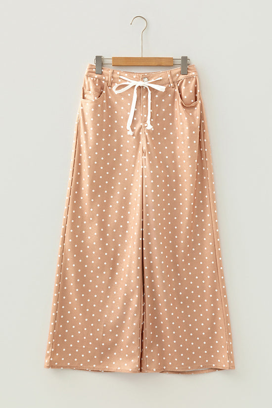 Polka Dot Wide-Leg Casual Trousers