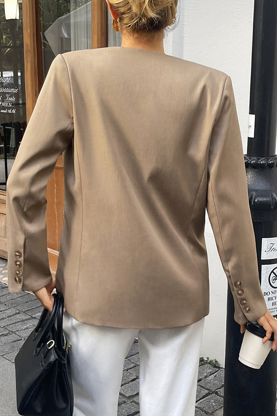 Tailored Double-Breasted Casual Blazer