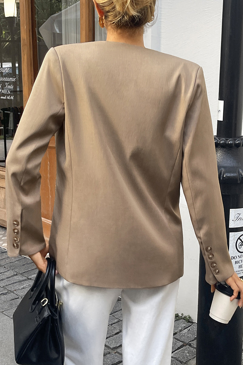 Tailored Double-Breasted Casual Blazer
