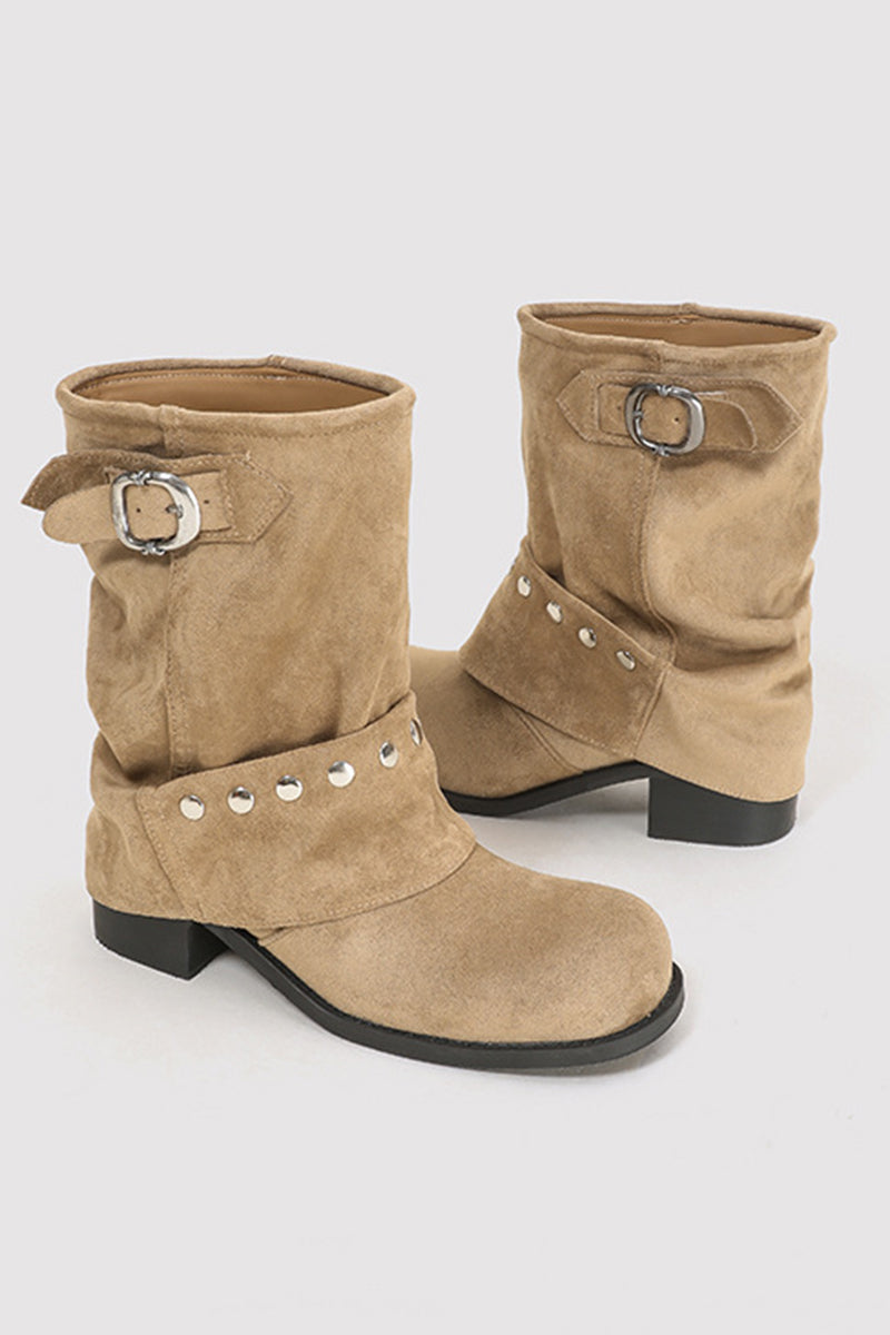Chic Buckle Ankle Boots