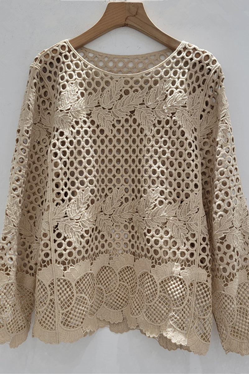Elegant Patterned Openwork Top