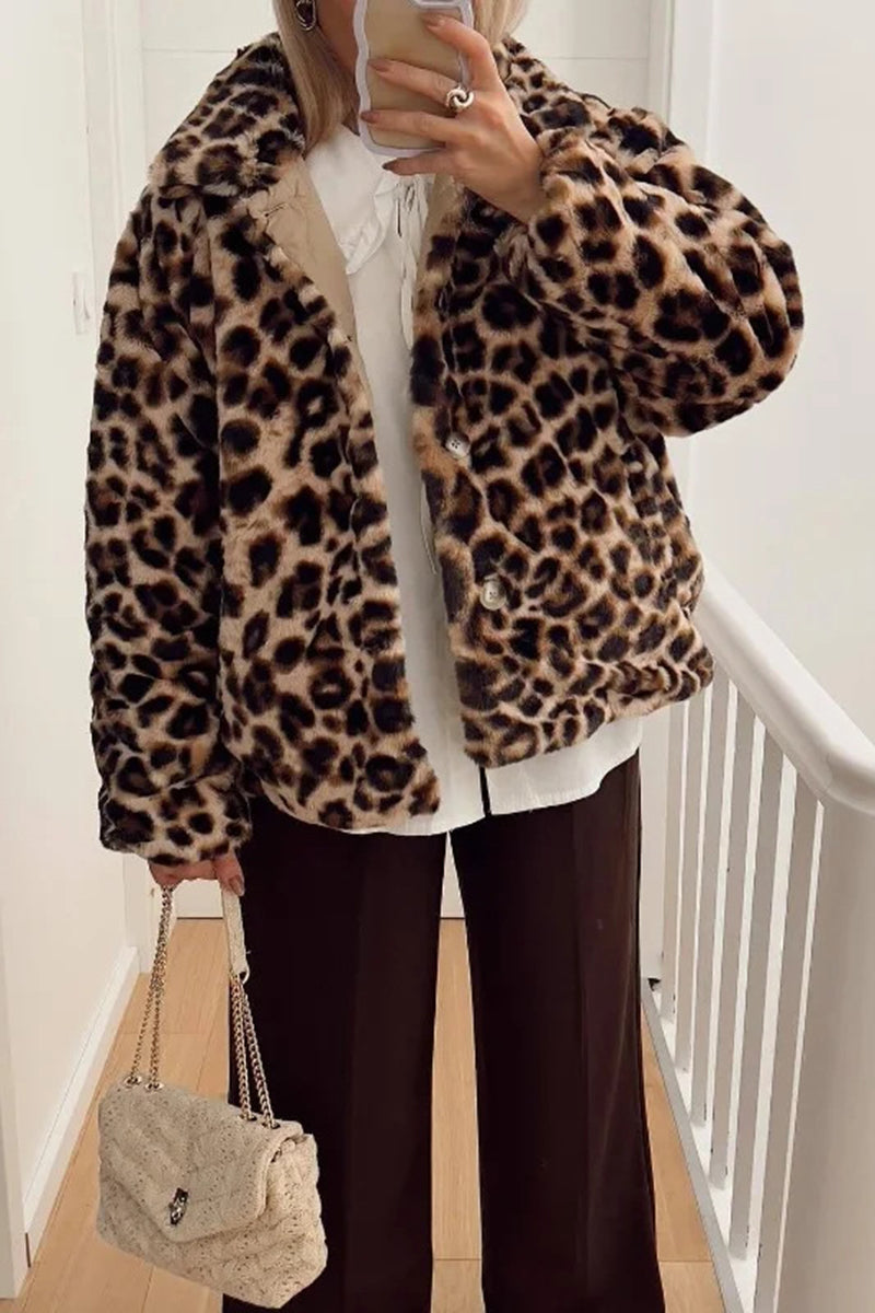 Quilted Leopard Trim Jacket