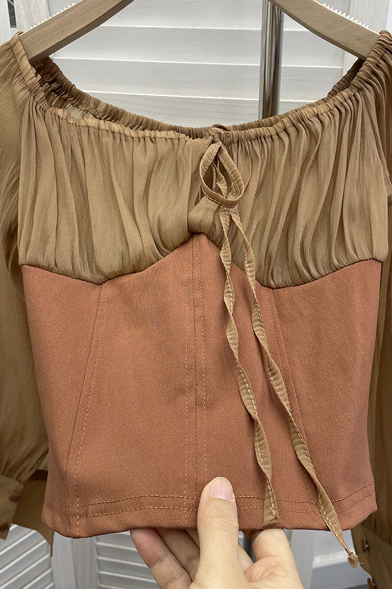 Off-Shoulder Long Sleeve Blouse