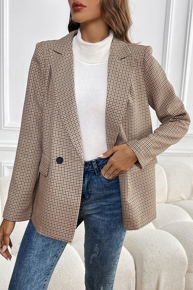 Classic Check Double-Breasted Blazer