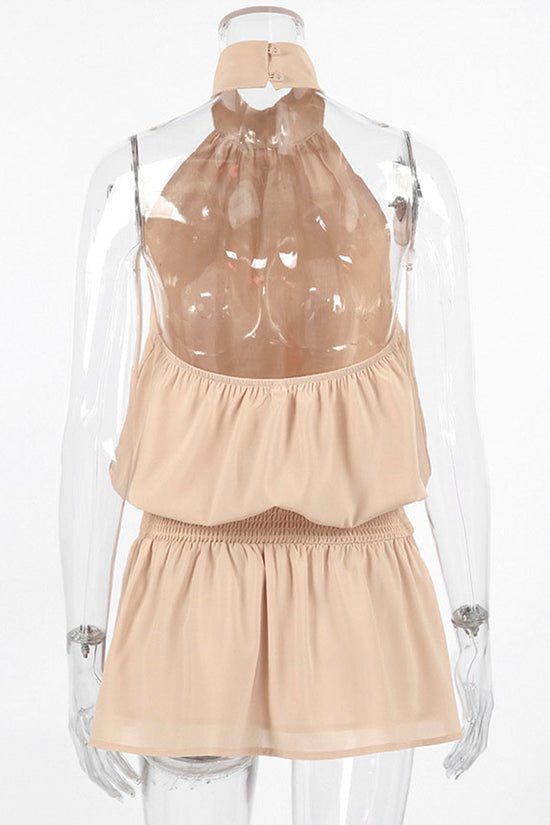 High Neck Casual Sleeveless Dress