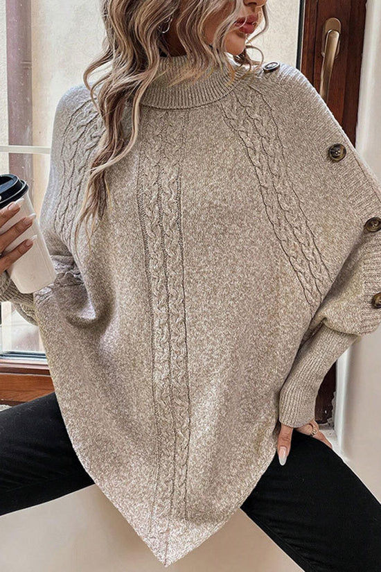 Cozy Cable Knit Buttoned Shrug