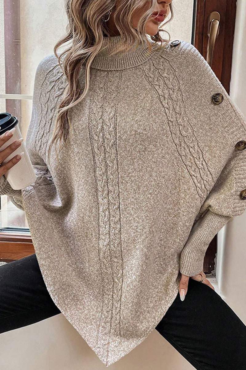Cozy Cable Knit Buttoned Shrug