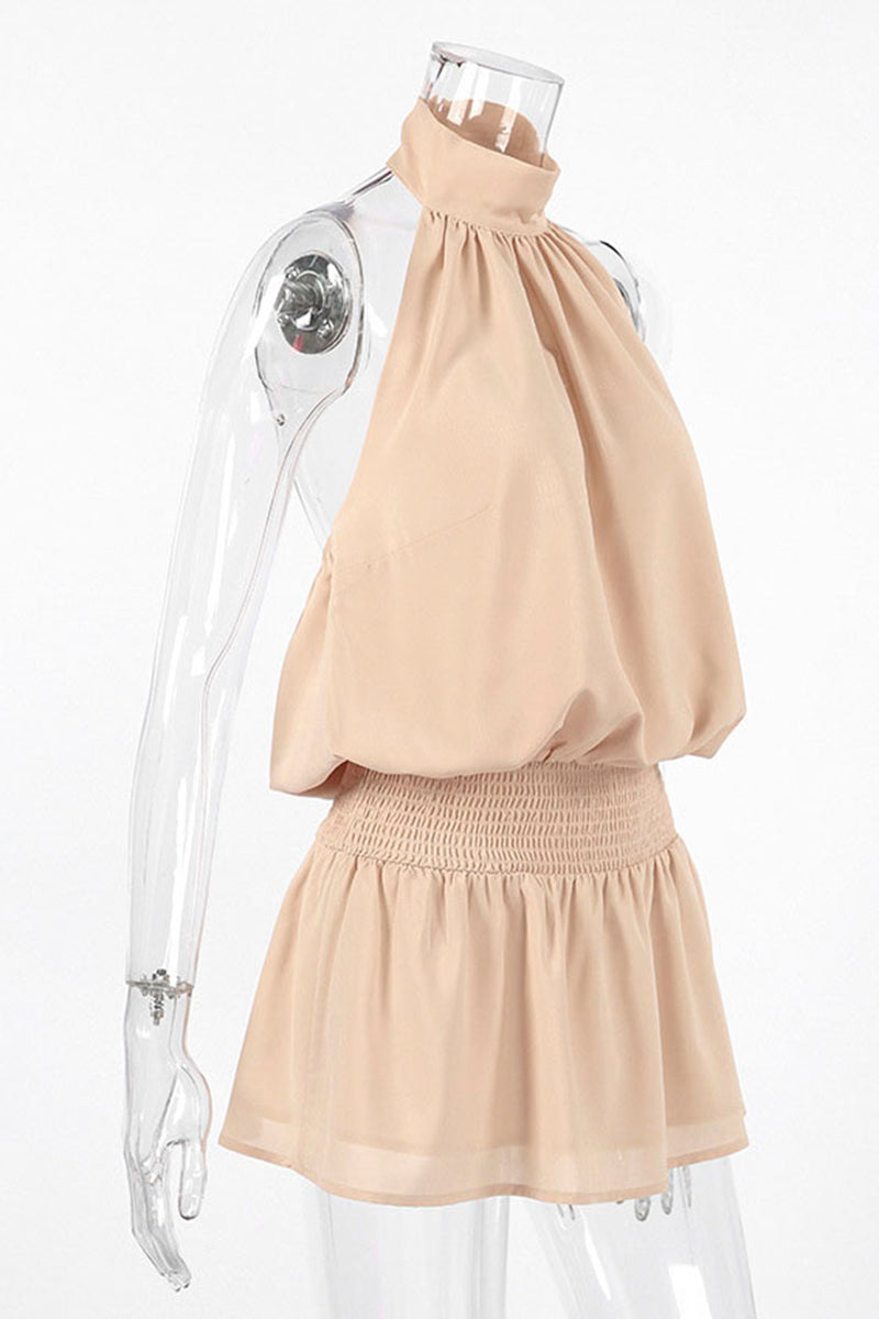 High Neck Casual Sleeveless Dress