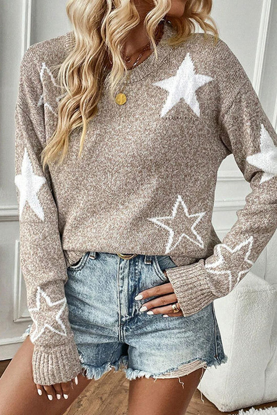 Star Patterned Casual Sweater