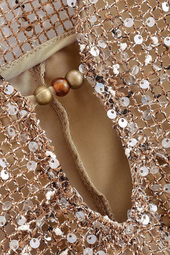 Glitter V-Neck Casual Sequin Dress