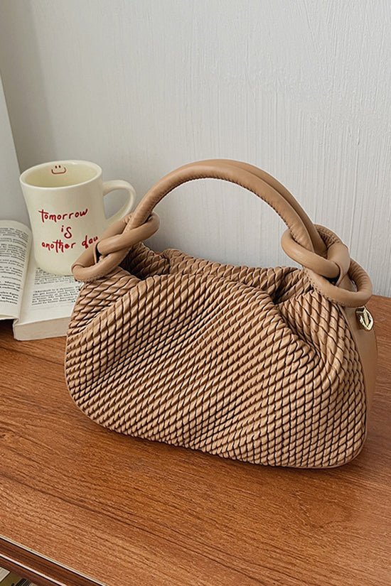 Knotted Handle Woven Texture Handbag